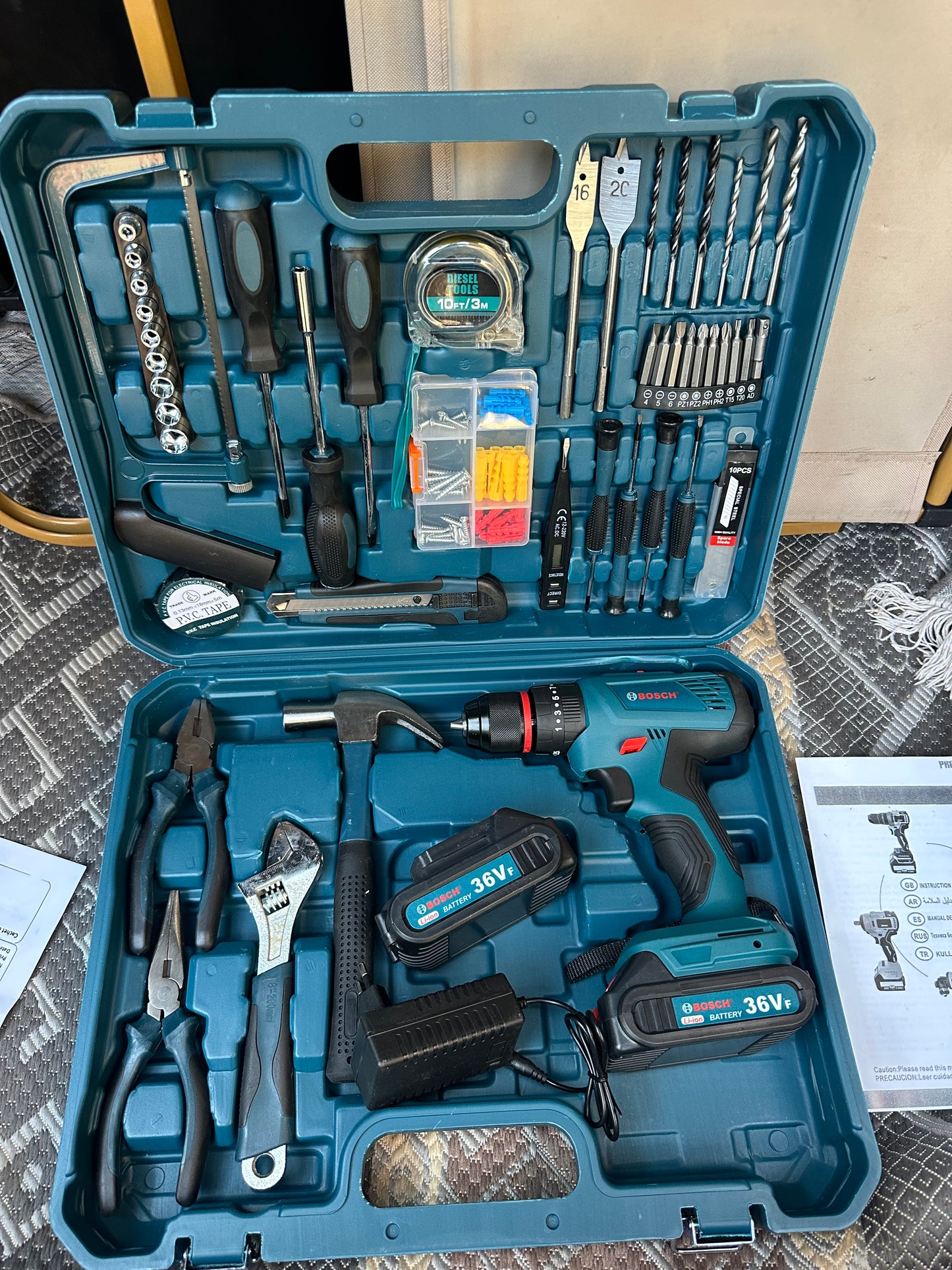 caisse visseuse perceuse bosch 36v accesoiries